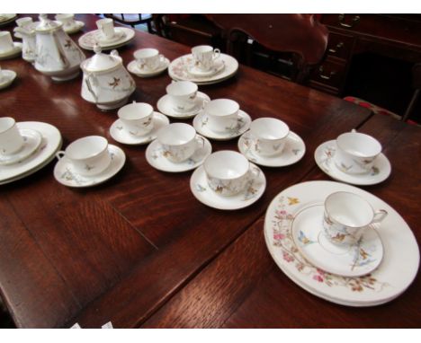 An Oriental design tea/coffee service with bird/butterfly design