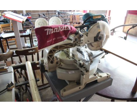 A Makita chop saw and a Makita bench  