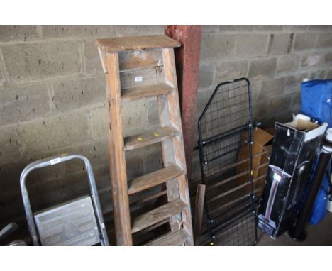 A wooden step ladder