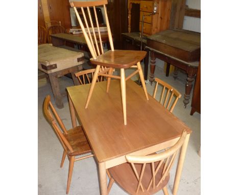 Ercol table and five chairs 