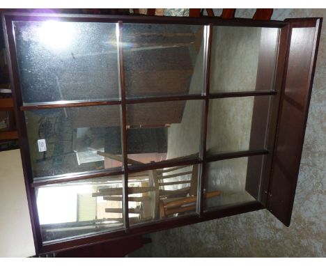 Mahogany framed hall mirror and shelf 