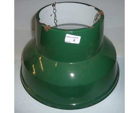Green enamel industrial style light shade 
