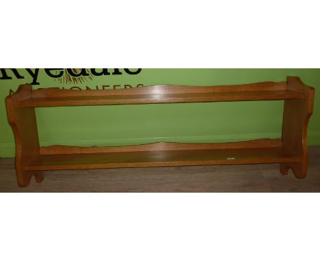 Light oak two tier wall shelf 