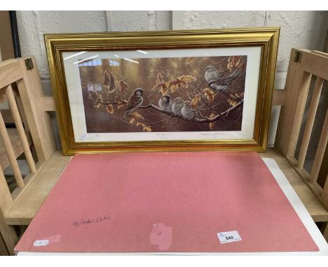 Reproduction print called Bring Me Sunshine by Jeremy Paul, signed in pencil number 115 out of 750, glazed in gilt frame toge