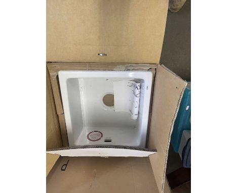 A square belfast style ceramic sink and another similar (2)