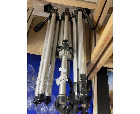 Three camera tripods