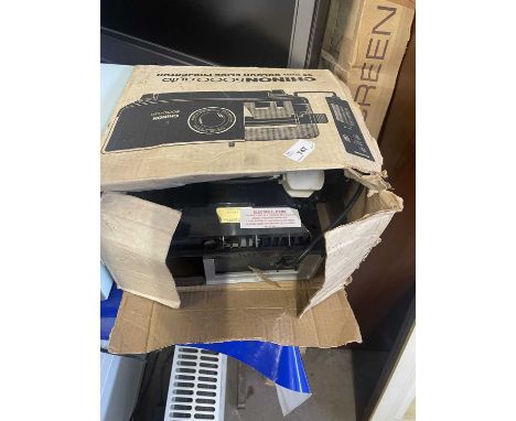 Chinon 5000 auto 35mm colour slide projector and projection screen