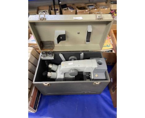 Cased mid 20th Century microscope