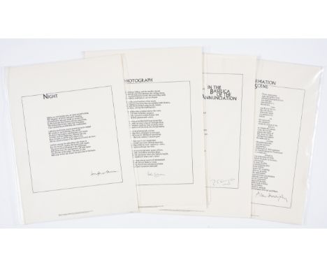 Poem-of-the-Month Club.- Collection of c.89 broadsides signed by the authors, including: Julian Symons, A Reflection on Auden