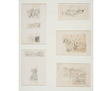 Dulac (Edmund) Five sheets of 8 sketches, presented as one,&nbsp;pencil on various papers, some inscribed with notes, irregul