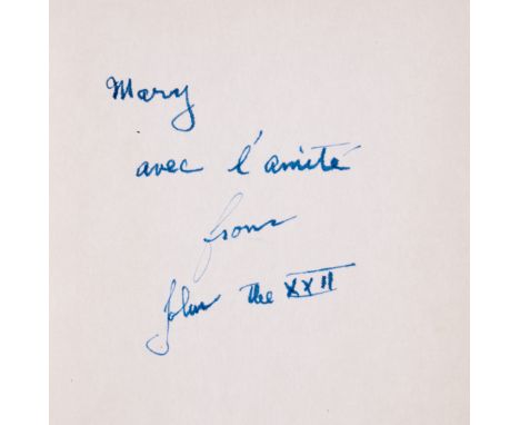 Steinbeck (John) The Short Reign of Pippin IV, first edition, signed presentation inscription from the author to his sister "