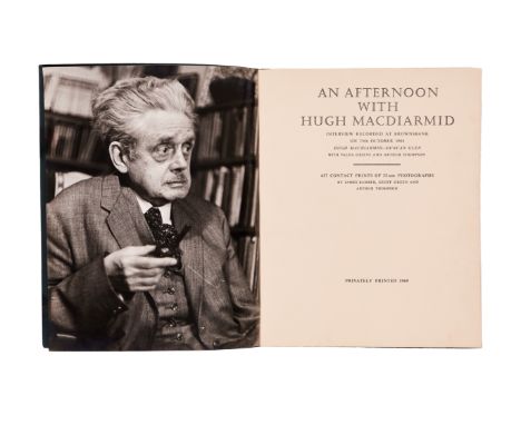 MacDiarmid (Hugh).- An Afternoon with Hugh MacDiarmid, plates, a little cockled, original wrappers, slip-case (a little rubbe