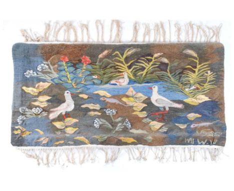 Mohamed Mousa (Egyptian, b. 1945) for Ramses Wissa Wassef Art Centre - Tapestry wall hanging depicting wading birds and lizar