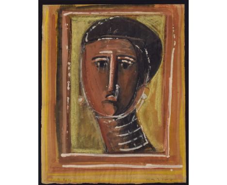 Marino Marini, (Italian, 1901-1980) - Gouache and watercolour on paper - 'Ritratto', a portrait, signed 'Marino' lower right,
