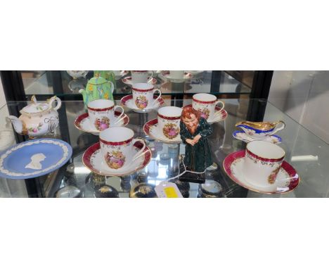A Royal Doulton figure of Fagin 11cm, a Leonardo teapot and cover, other ceramics including set of six Limoges cups and sauce