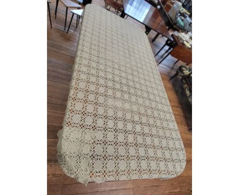 A handmade lace tablecloth