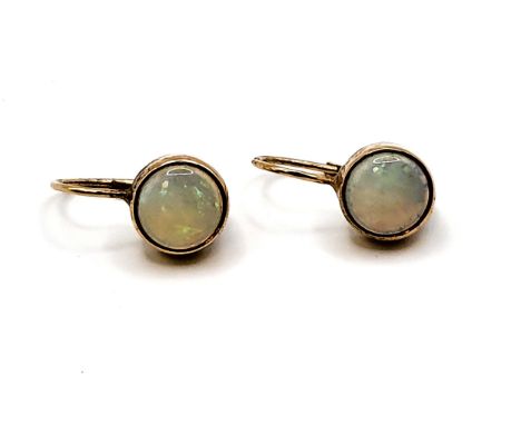 A pair of 14k (585) rose gold and opal earrings 3.2gms