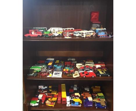 Various makers diecast vehicles including Dinky Red Arrow Single Deck Bus and Corgi Plaxtons Reading to Heathrow Paramount 35