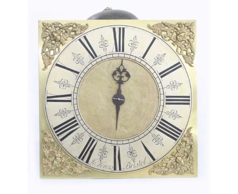 Thirty hour birdcage longcase clock movement, the 11" square brass dial signed Joseph Lewis, Bristol on the silvered chapter 