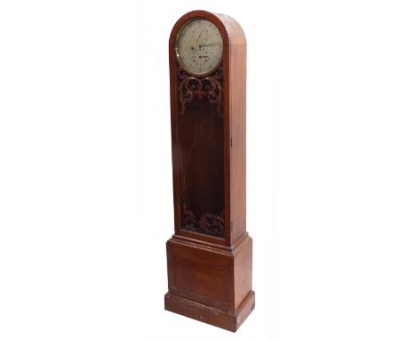 Good English mahogany regulator longcase clock, the 12" circular silvered dial signed James Morton, Sunderland &amp; So. Shie