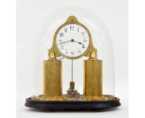 Herbert Scott electric pendulum clock circa 1902, manufactured by the Ever Ready Electric Specialities Co, the 4.75" white en