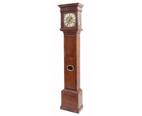 Good walnut month going longcase clock with five pillar movement, the 11" square brass dial signed William Williamson, London