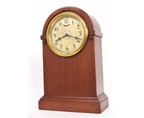 Very rare early Trinity Electric Clock Co. electric mantel clock circa 1910, the 5.25" silvered dial with fast/slow adjustmen