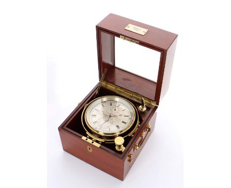 Good two day marine chronometer, the 4" silvered dial signed T.L. Ainsley, Maker to the Admiralty, Cardiff, Barry &amp; Newpo