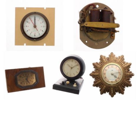 Small neat Synchronome 4" silent impulse slave clock, with cream twenty-four hour and centre seconds sweep hand, with bevelle
