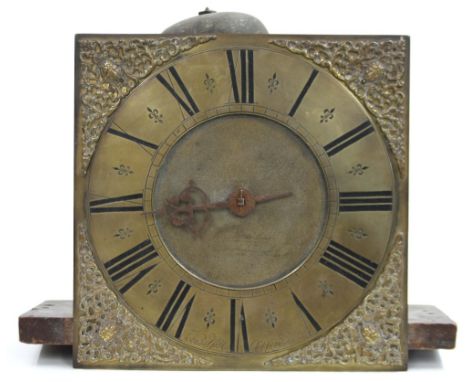 Thirty hour longcase clock movement, the 10" square brass dial signed Tobias Gilks, Chipping Norton on the brass chapter ring