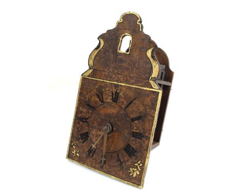 Interesting early Black Forest cuckoo clock, the 8.25" shaped arched dial fitted with a window, 15" high overall 