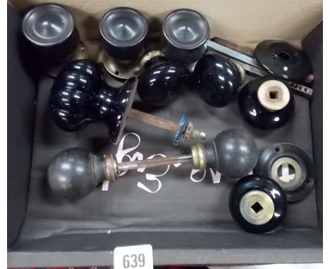 Wooden and ceramic door knobs
