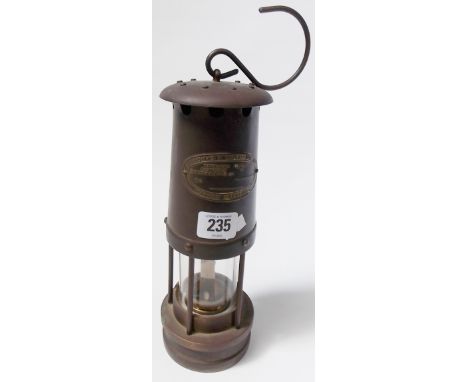 Brass Miner's lamp by E. Thomas & Williams Ltd Aberdare.