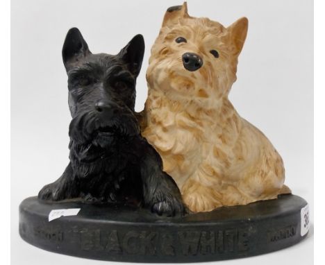 Composite bar advertising figures of two dogs for Black & White Scotch Whisky (af)