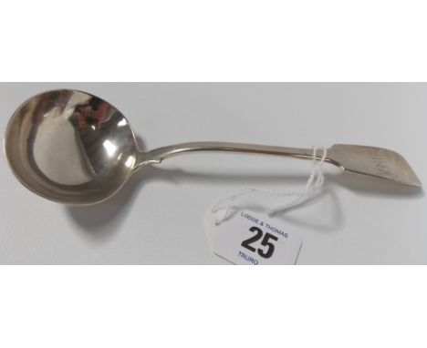 George III fiddle pattern sauce ladle, maker R.P, London 1819, weight 2oz approx.