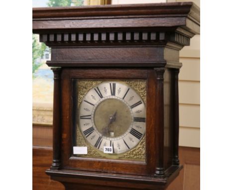 William Lane of Calstone. A mid 18th century oak thirty hour longcase clock