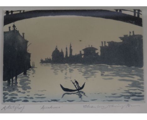 Charles Newington (1950-), artists proof lithograph, 'Accademi' - a Venetian backwater, signed and inscribed, exhibited Steph