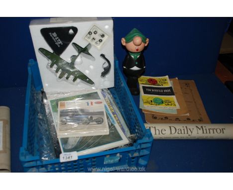 A quantity of miscellanea including Memphis Belle Model Aeroplane, Programme for the opening ceremony of the Waunlwyd Collier