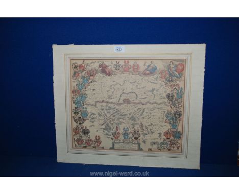 An old unframed Map print of Norway