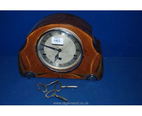 A Westminster chime Mantle Clock with key