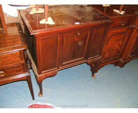 A Mahogany cased Gramophone, the rectangular moulded edge lid (a/f) opening to reveal pedestal mounted Gramophone by Academy.