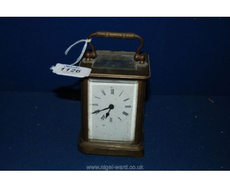 A small French Brass Carriage Clock, 4 1/4" tall