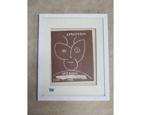 A poster print in the style of Picasso for the Vallauris Exposition - frame size 38cm x 31cm 