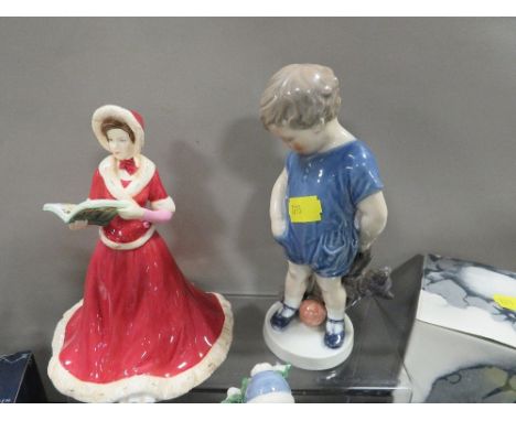 Three boxed Royal Copenhagen figurines together with a Royal Doulton figurine (4) 