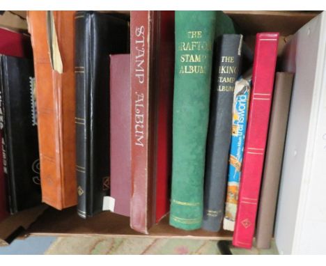 Sixteen stamp album/stock books containing world/commonwealth/British stamps 