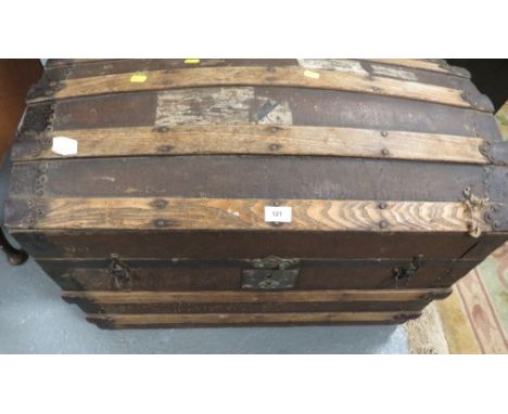 A vintage banded trunk 