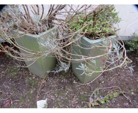 Two large tall ceramic planters 