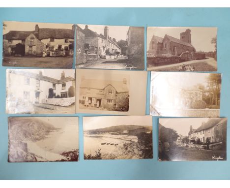 Nine W R Gay RP postcards of Kingston, including two of the beach and remainder of the village. 