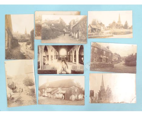 Twenty-three W R Gay RP postcards of Holberton, including two of a wedding, the church, street scenes, post office and the vi
