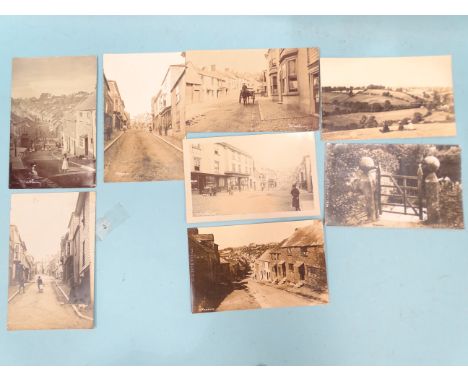 Seventeen W R Gay RP postcards of Modbury, including vicarage, church and the high street (x9). 